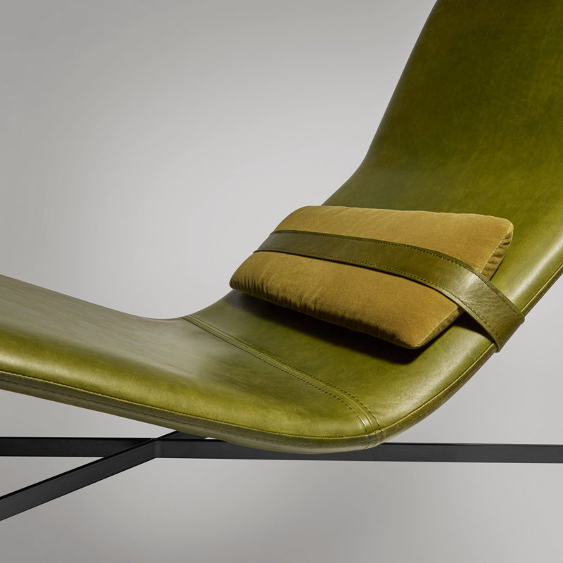 Deep Thoughts Upholstered Chaise Lounge, Loden Green