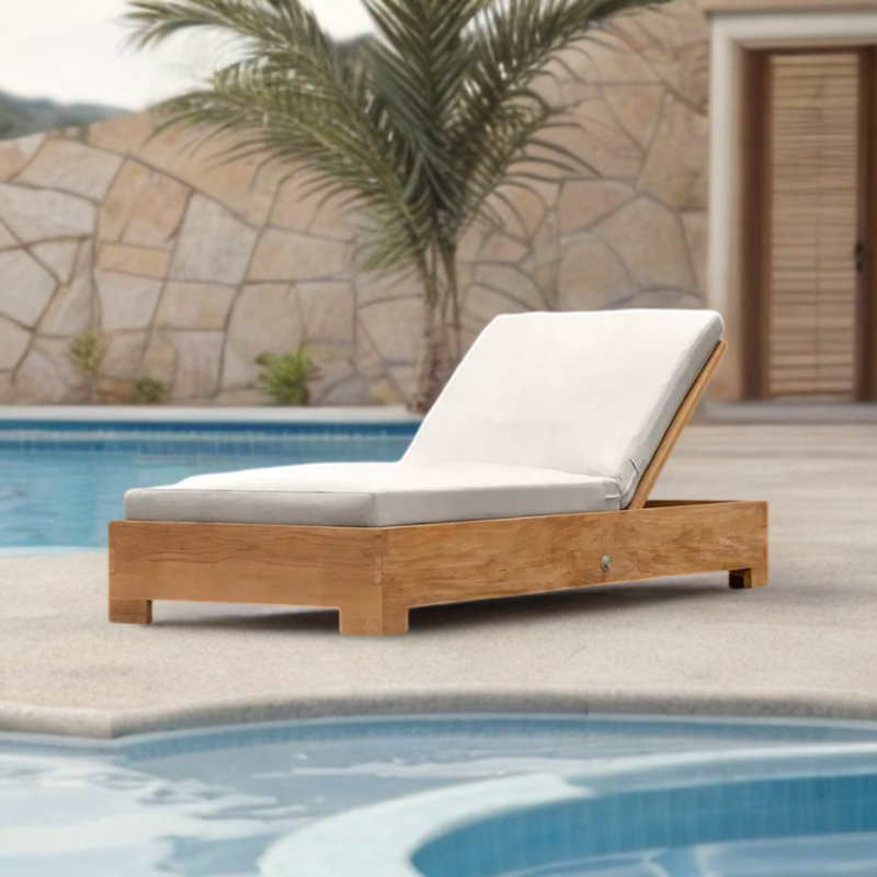 Chaise longue d'extérieur en teck pour l'extérieur