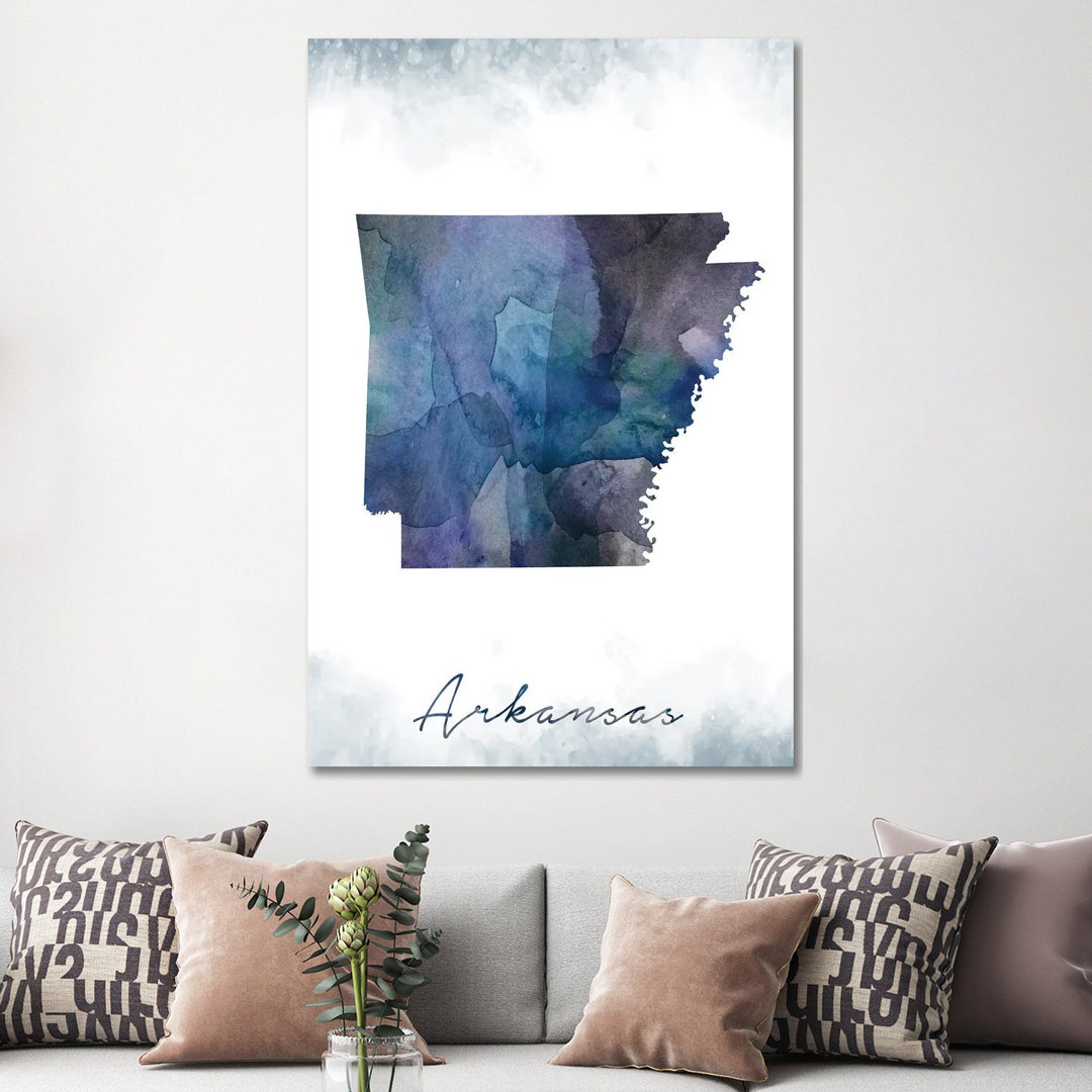 Arkansas State Bluish by WallDecorAddict - Wrapped Canvas Gallery-Wrapped Canvas Giclée