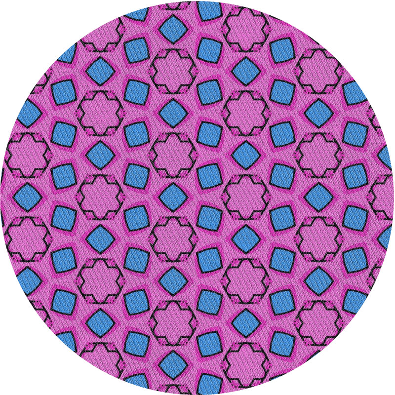 Tapis mauve / bleu Power Loom, Rond 7 pi