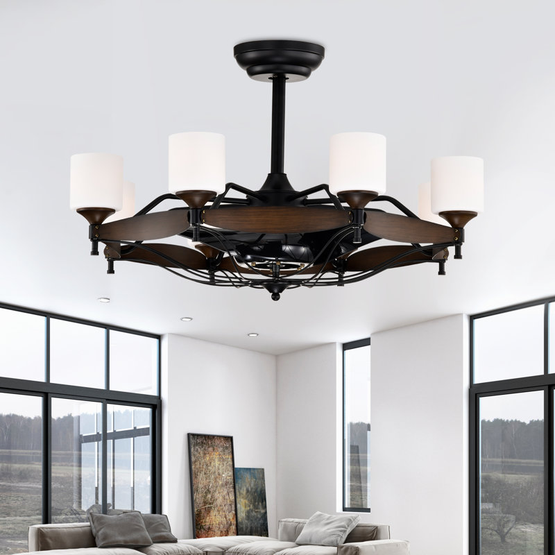 Caiden Chandelier Ceiling Fan with Remote & DC Motor (Bulb Not Included)