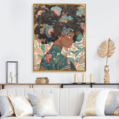 Fille afro-américaine en mode rétro
