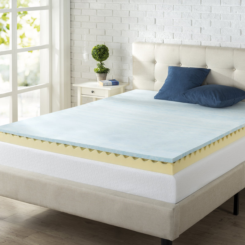 Surmatelas en mousse viscoélastique imprégnée de gel alvéolée Zinus, Simple, 4"