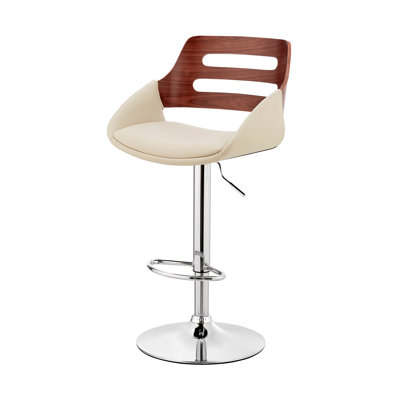 Chaise de bar réglable en hauteur à dossier bas 43 po avec repose-pieds