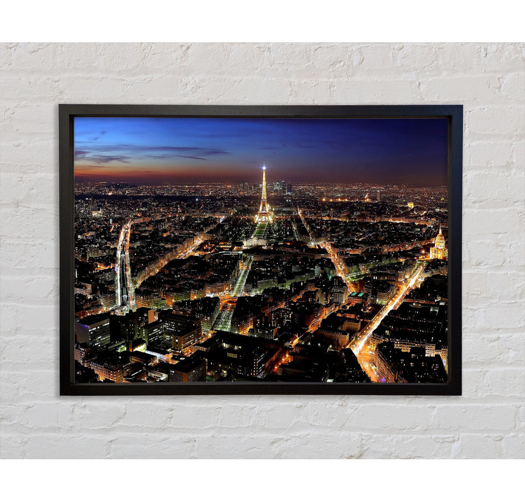 Paris Panoramablick - Einzelner Bilderrahmen Kunstdrucke auf Leinwand