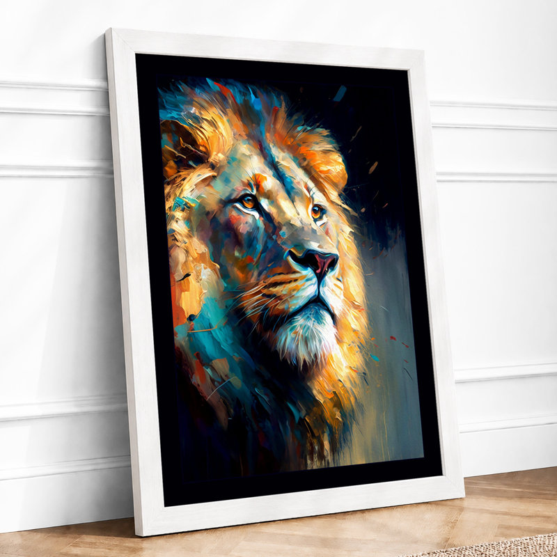 Golden Lion Modern - Print, A1 - 84.1 x 59.4 cm, White