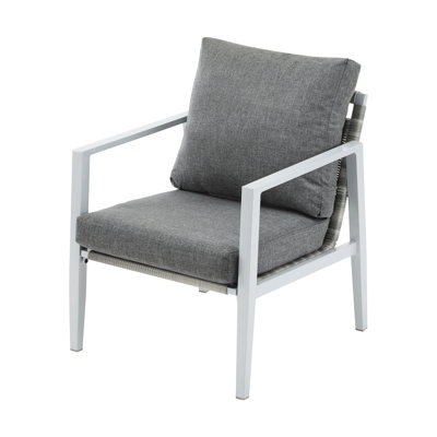 Élégante chaise longue en aluminium gris avec coussin de siège confortable pour la détente à l'intérieur
