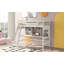 Lit mezzanine simple avec tablettes de rangement, bureau et échelle-1470757923