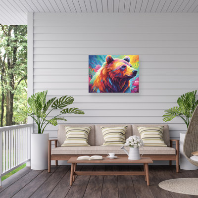 Michael David Ward Rainbow Bear Outdoor  Canvas