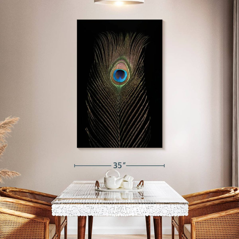 Brampt Posh Peacock Feather, 51" H x 34" W