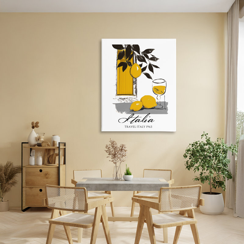 Toile de citrons Travel Italia, design par Annabelle Hall, H 40 po x l 30 po
