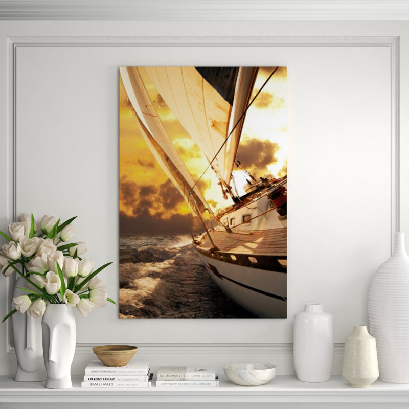 Sunset Sail II Print by Sofia Fox, Glass Coat, 45" H x 30" W x 1.5" D