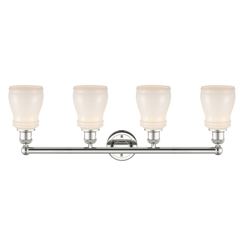 Mccarver 4 - Light Dimmable Vanity Light, White, Polished Nickel