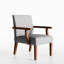 Fauteuil en tissu avec table d'appoint en bois Cozy Hauteur gris
