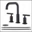 8 po Robinet de salle de bain à poignée double avec drain escamotable noir mat-119318268