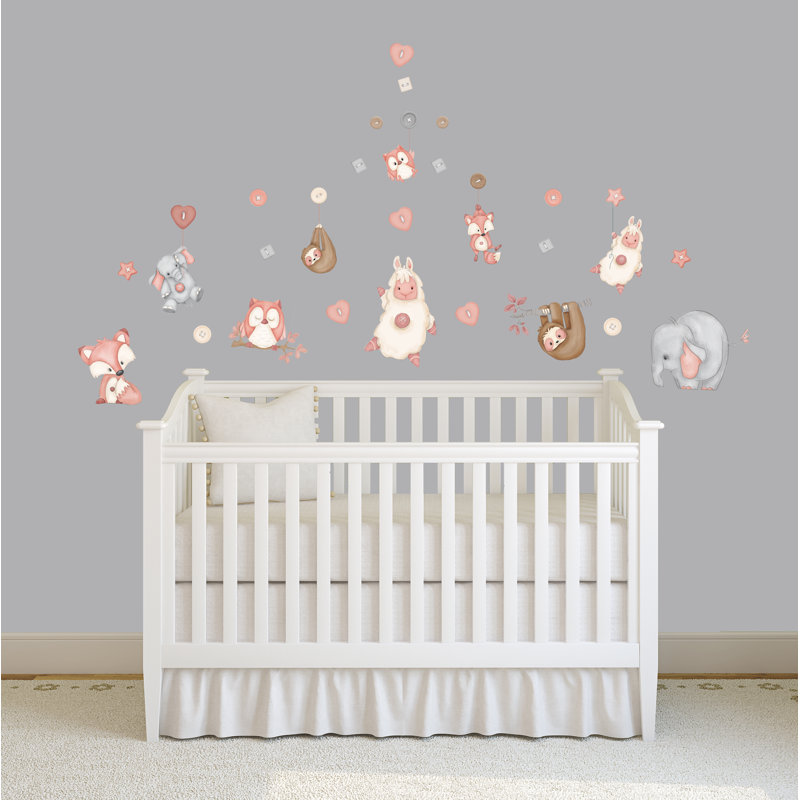 Animals Wall Decal, Pink