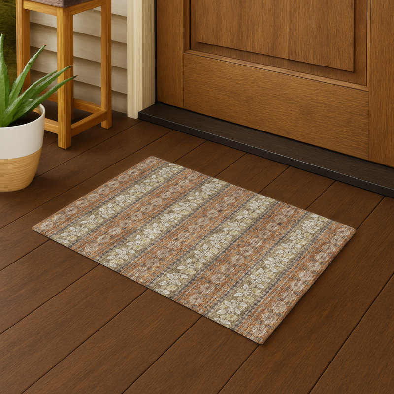 Tapis intérieur / extérieur lavable à la machine Chantille ACN2465, Terracotta, 1 pi 8 po x 2 pi 6 po