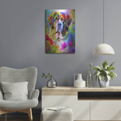 Art mural en métal Lark Manor ™ «The Proud Saint Bernard» par Dean Russo