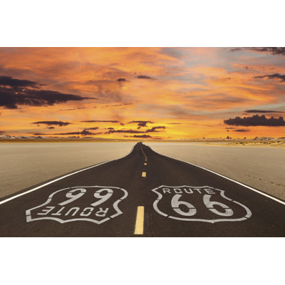 Route 66 Romanticized - Wrapped Canvas Print