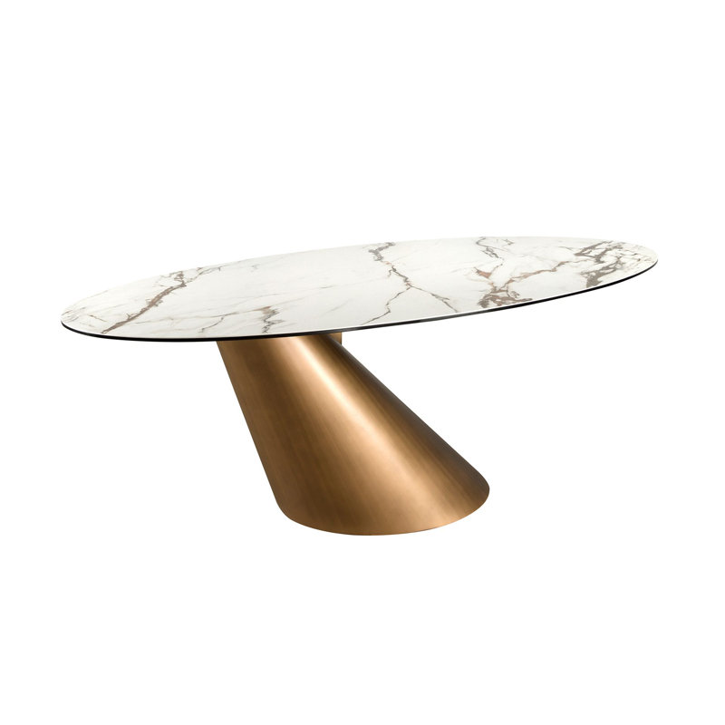 Oval Marble Top Dining Table