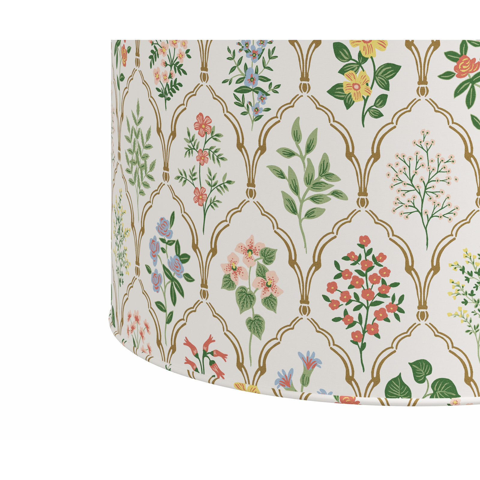 Rifle Paper Co. x Cloth & Company Round Ottoman, Rpc Hawthorne Multi Linen
