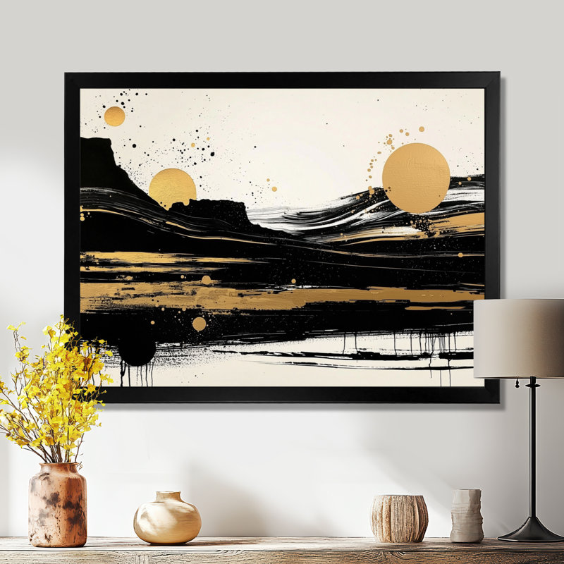 Radiant Drift of Canyon Desert III - impression d'art mural Canyon, H 24 po x l 32 po, Noir