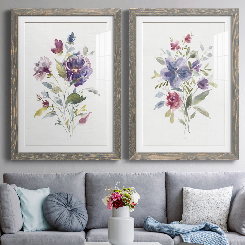 Couleur variété I - ensemble de 2 peintures, H 31,5 po x l 47 po x P 1,5 po, Cadre en papier gris
