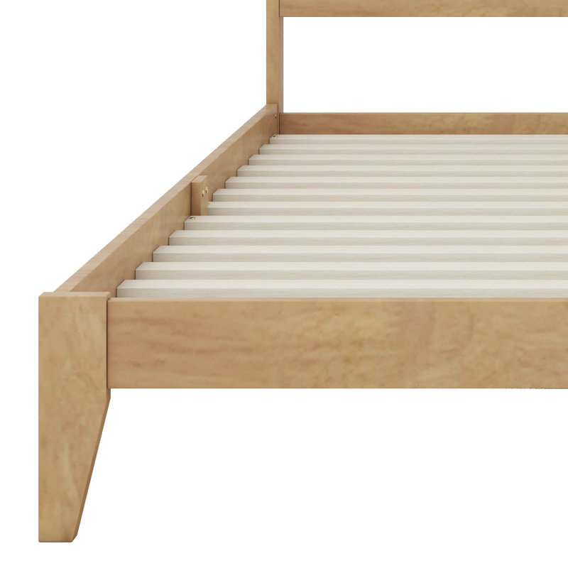 Structure de lit en rotin avec tête de lit en rotin, base en bois massif, aucun sommier nécessaire