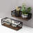 Wall Mounted Or Tabletop Rustic Black Metal Wire And Burnt Wood Small Decorative Storage Baskets With Handles