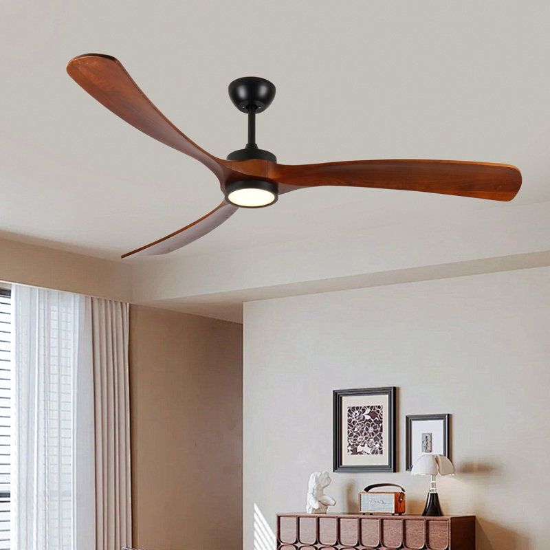 Ventilateur de plafond en bois 72 po avec lumière, ventilateur de plafond à profil bas avec télécommande, moteur à courant continu réversible silencieux avec minuterie