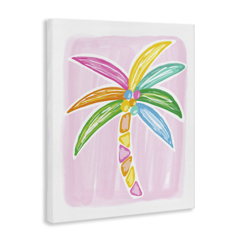 «Pastel Palm on Canvas» par Lisa Nohren, H 20 po x l 16 po
