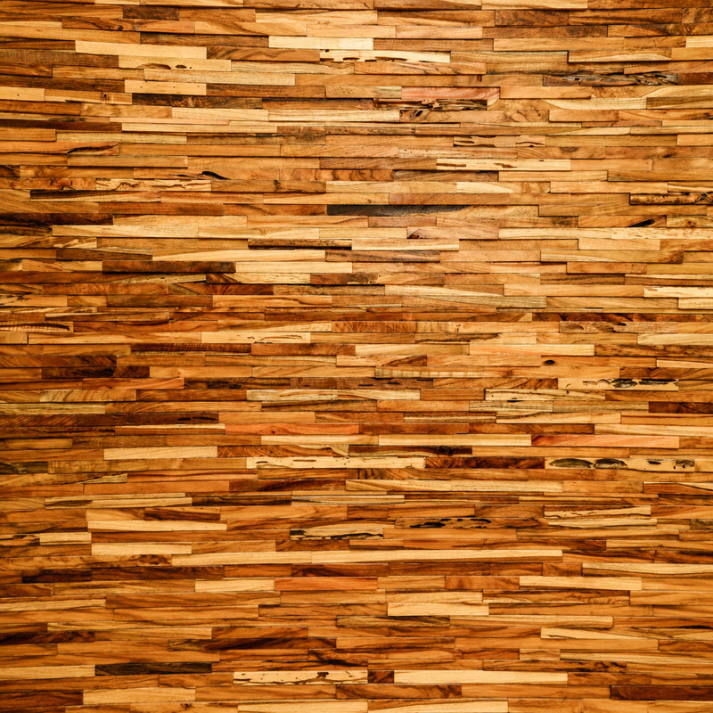 Panneau mural en bois d'ingénierie de 12 po x 48 po Matrix en brun récupéré Matrix