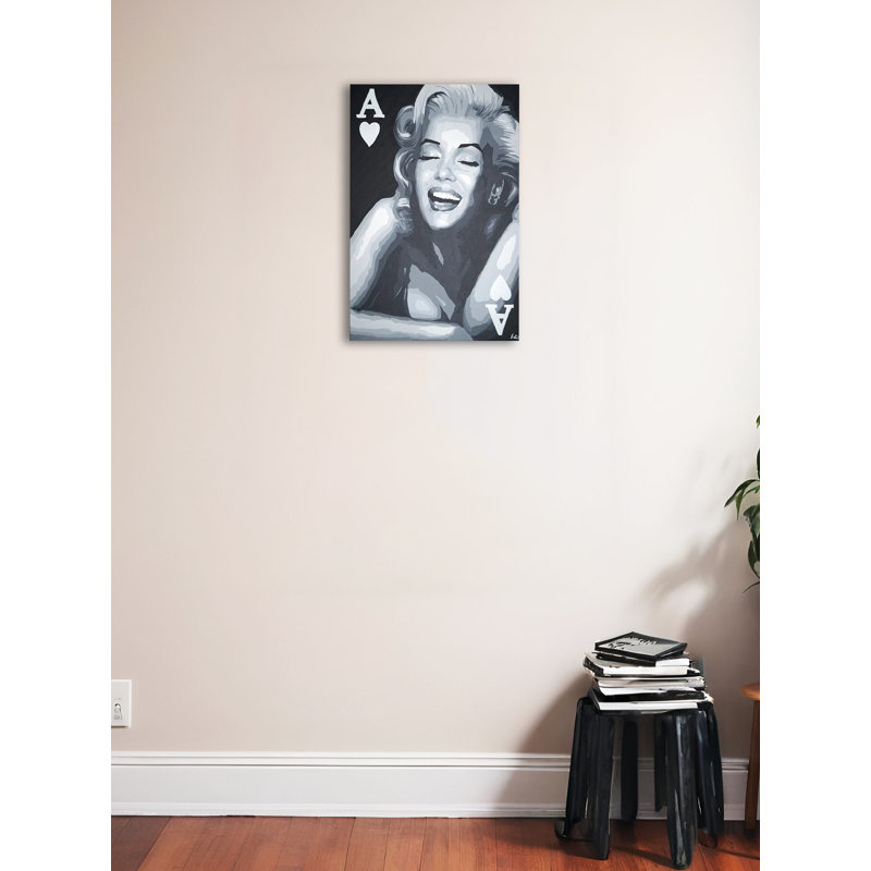 «Marilyn Monroe Ace Card» par Pop Art Queen, impression sur toile encadrée, H 24 po x l 16 po x P 1,5 po