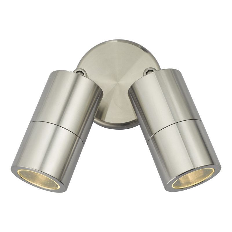 Brittanymarie 18cm H Integrated LED Outdoor Armed Sconce, Brushed Aluminium