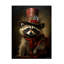 Reproduction d'animaux «Mignon raton laveur avec un chapeau rouge de style baroque» sur toile par Momart-1306908897