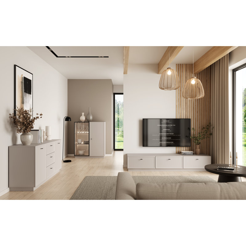 Bagga 150cm Sideboard, Beige Cream/Matte Black