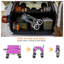 Chariot utilitaire 3-en-1 pliable avec banquette mauve