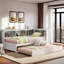 Lit de jour moderne avec lit gigogne, armoires de rangement et ports USB-218653774