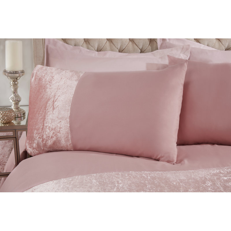 Dyal Polyester Solid Colour Duvet Cover Set with Pillowcases, Blush, Super King Duvet Cover + 2 Standard Pillowcases