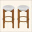 Tabouret de bar d'intérieur en bois rembourré, ensemble de 2-121061960-121061958