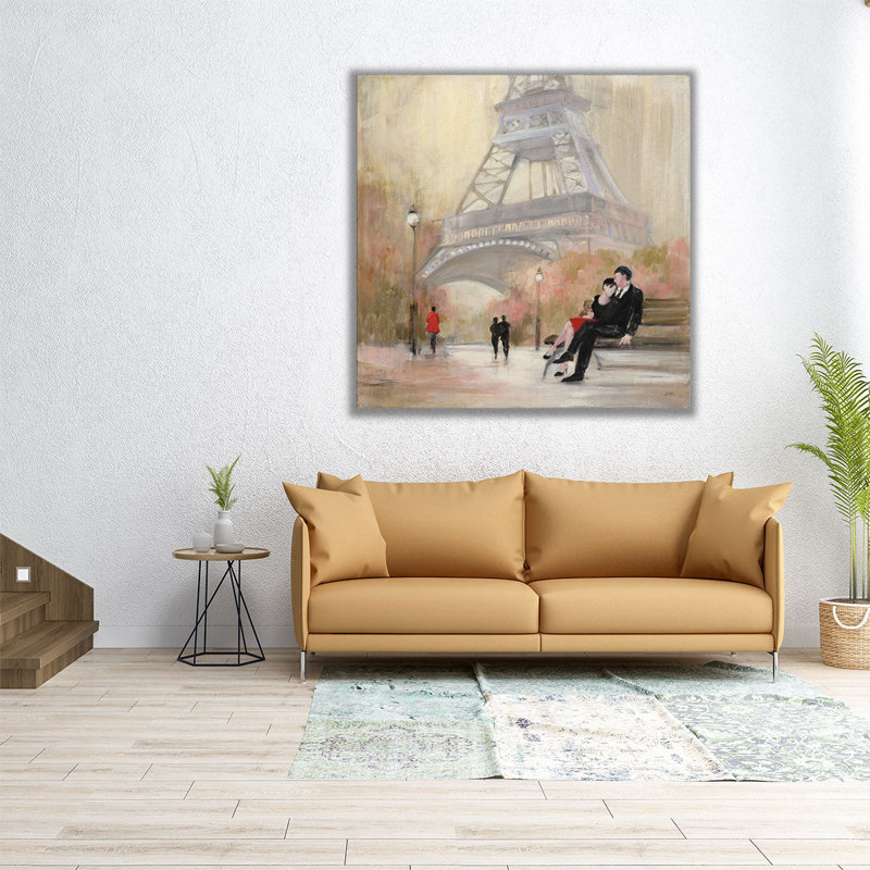 Romantiques Paris I rouge, reproduction d'art sur toile, H 40 po x l 40 po