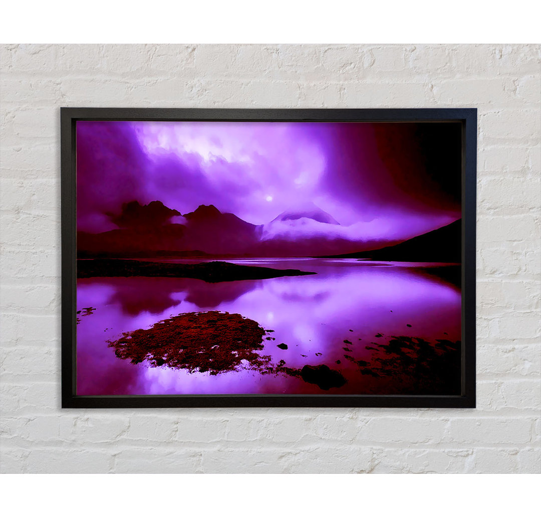 Purple Loch Dusk - Einzelner Bilderrahmen Kunstdrucke auf Leinwand