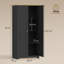HOMCOM 172cm Wooden Storage Cabinet Cupboard With 4 Shelves Black
