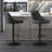 Swivel Upholstered Adjustable Height Counter Stool with Metal Frame-2083530209