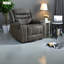 Fauteuils inclinables simples, repose-pieds manuel réglable en microfibre noire, maison moderne