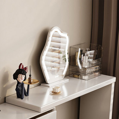 Makeup Vanity with Light mirror,6 drawers