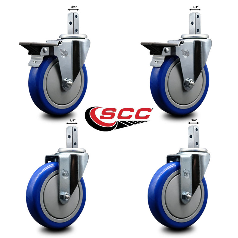 Polyurethane Casters, Blue