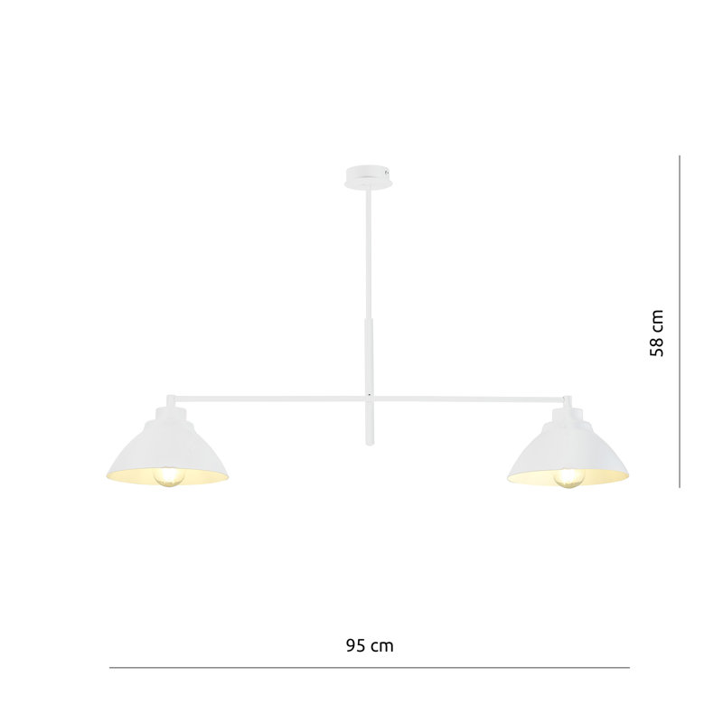 Kiwan 2 - Light Cone Chandelier, White