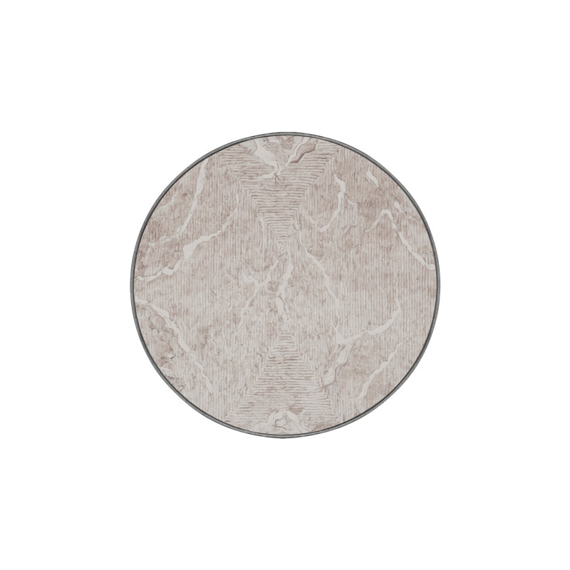 Machine Washable Gray Area Rug, Round 5'
