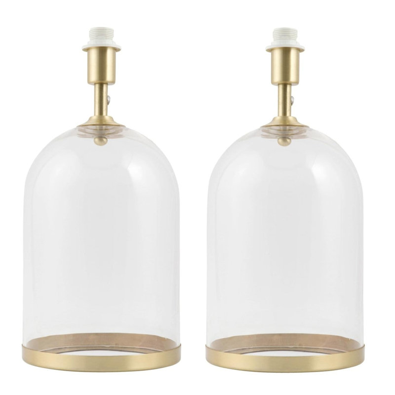 Bianka Glass Table Lamp, Satin Brass